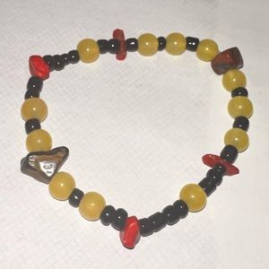 stretchy handmade friendship bracelet with glass beads and crystals